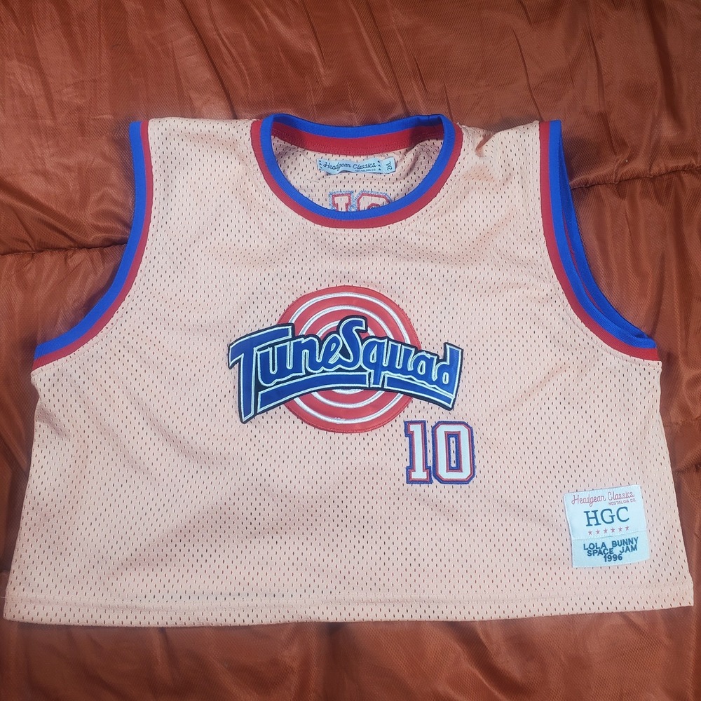 Space Jam Lola Headgear Classics RARE Peach Crop Jersey 2XL #10 Tune Squad EUC